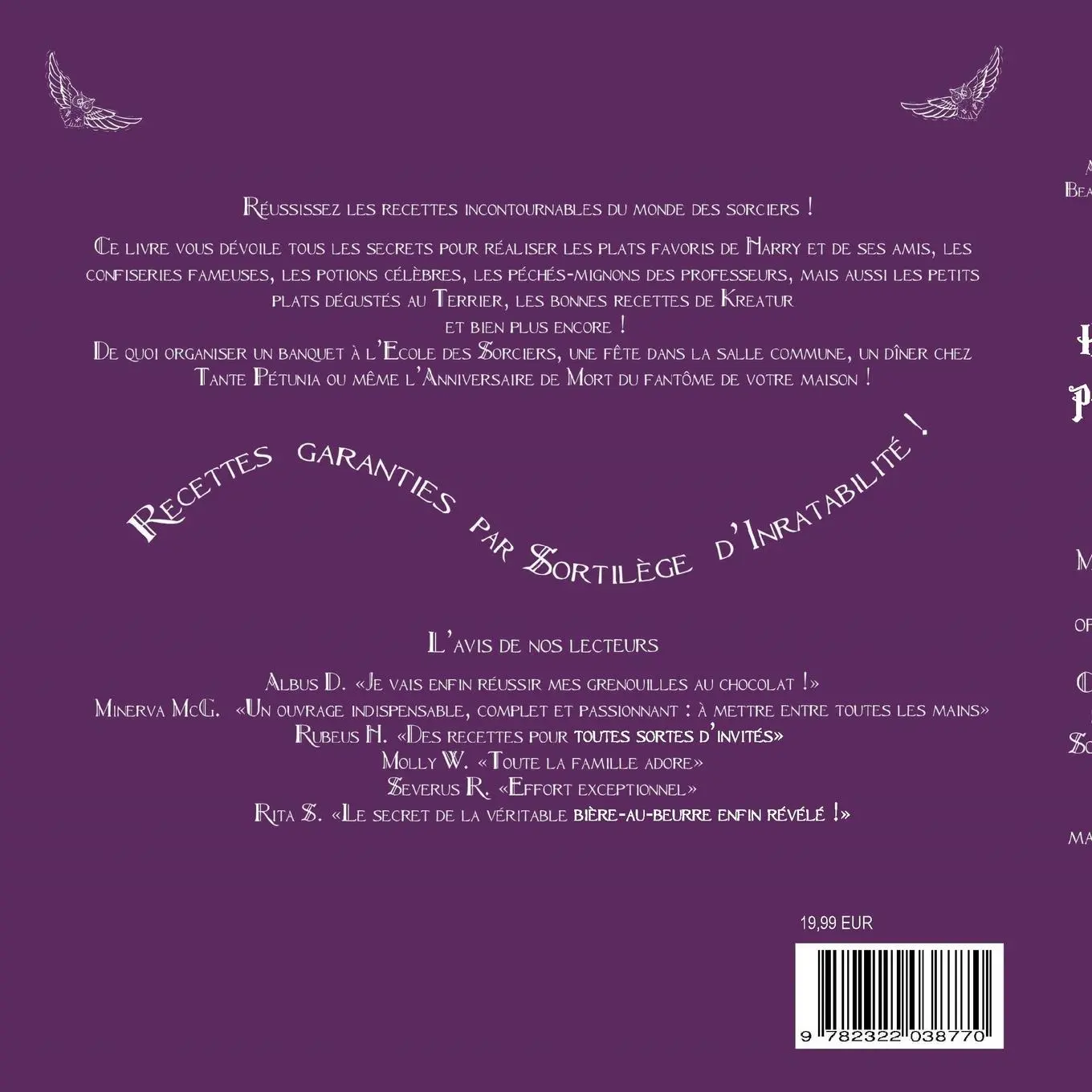 Rückseite: 9782322038770 | Harry Poffer Manuel non officiel de cuisine pour sorciers et...