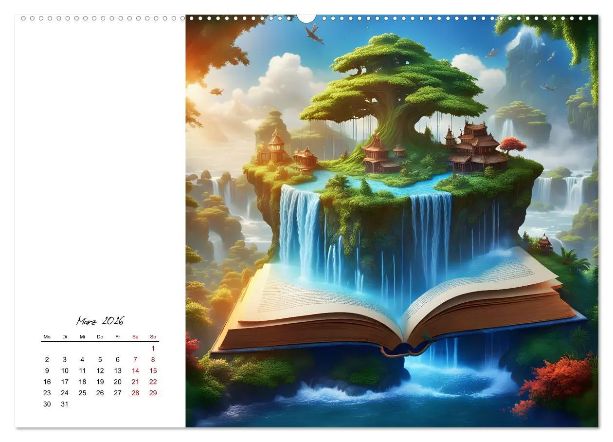 Bild: 9783457368770 | Fantastische surreale Bücherwelten (Wandkalender 2026 DIN A2 quer),...