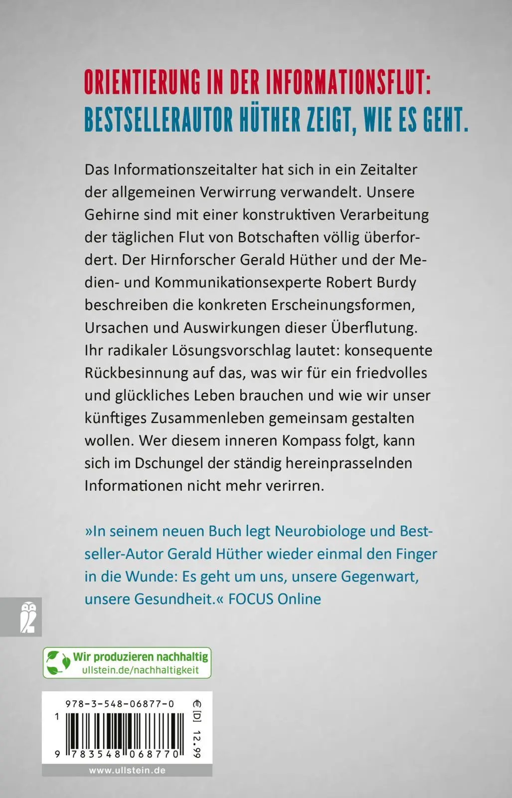 Rückseite: 9783548068770 | Wir informieren uns zu Tode | Gerald Hüther (u. a.) | Taschenbuch