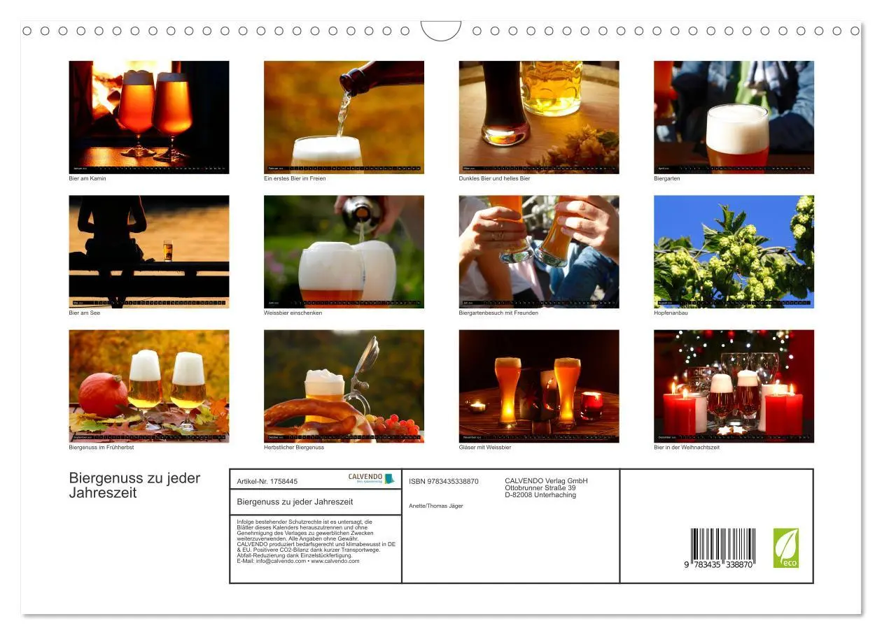 Bild: 9783435338870 | Biergenuss zu jeder Jahreszeit (Wandkalender 2025 DIN A3 quer),...