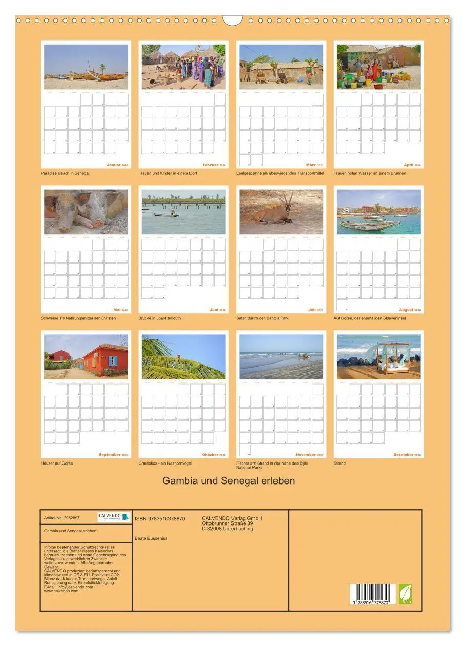 Bild: 9783516378870 | Gambia und Senegal erleben (Wandkalender 2026 DIN A2 hoch),...