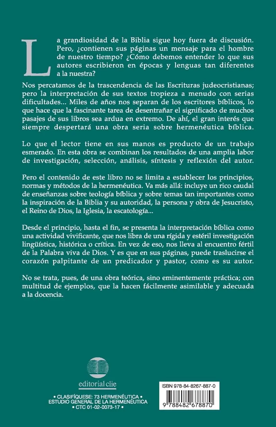 Rückseite: 9788482678870 | Hermeneutica Biblica | Zondervan Publishing (u. a.) | Taschenbuch