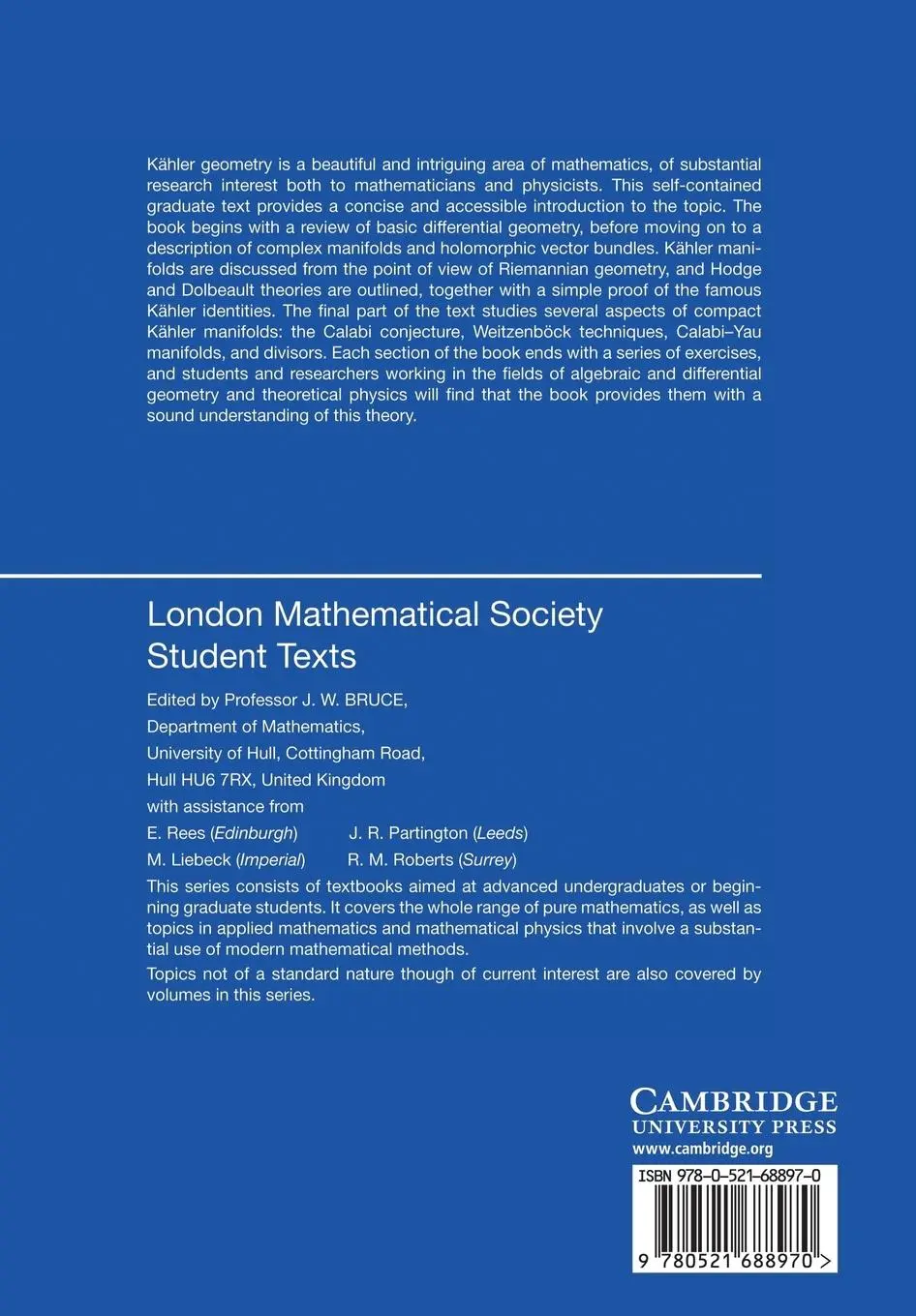 Rückseite: 9780521688970 | Lectures on Kahler Geometry | Andrei Moroianu | Taschenbuch | Englisch