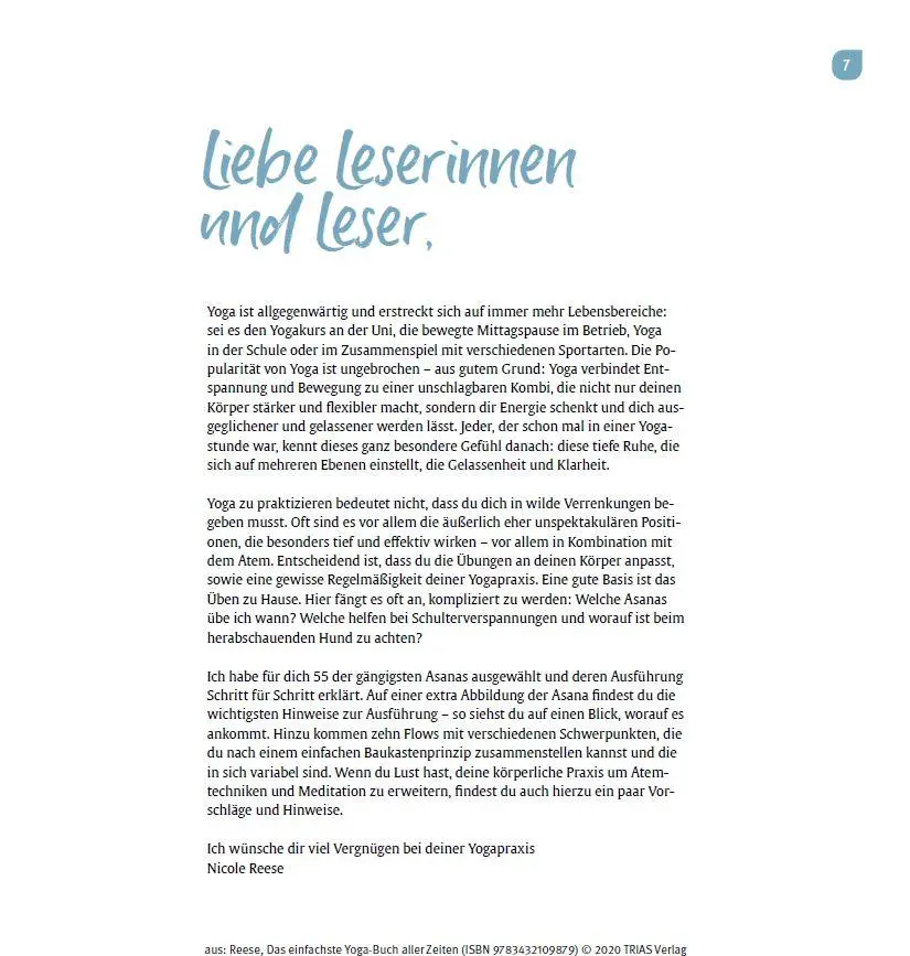 Bild: 9783432118970 | Das einfachste Yoga-Buch aller Zeiten | Nicole Reese | Taschenbuch