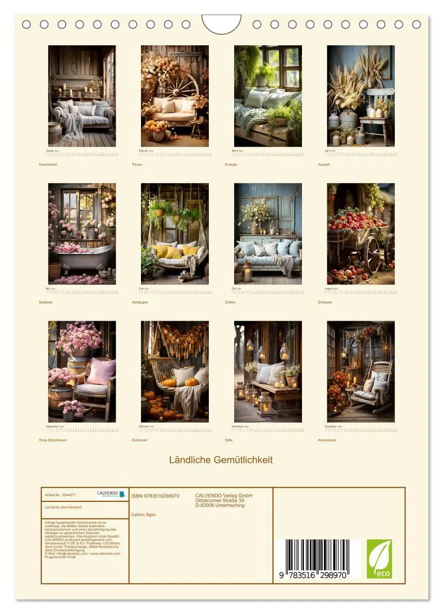 Bild: 9783516298970 | Ländliche Gemütlichkeit (Wandkalender 2026 DIN A4 hoch), CALVENDO...