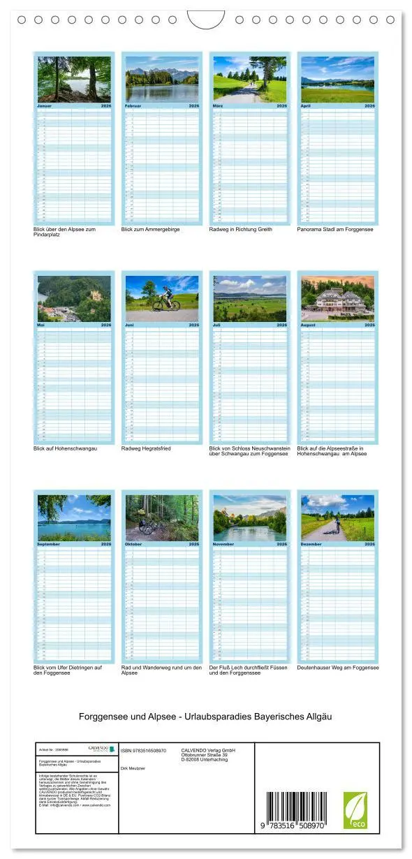 Bild: 9783516508970 | Familienplaner 2026 - Forggensee und Alpsee - Urlaubsparadies...
