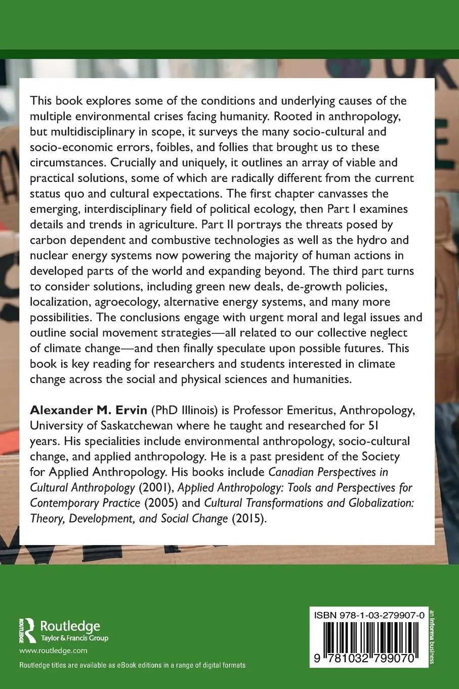 Rückseite: 9781032799070 | Exploring Political Ecology | Alexander M. Ervin | Taschenbuch | 2024