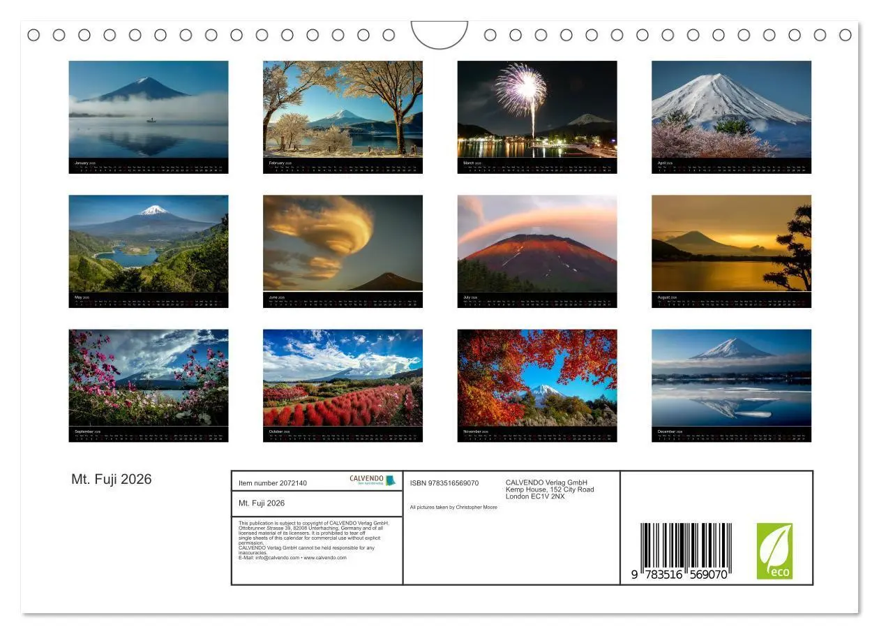 Bild: 9783516569070 | Mt. Fuji 2026 (Wall Calendar 2026 DIN A4 landscape), CALVENDO 12...