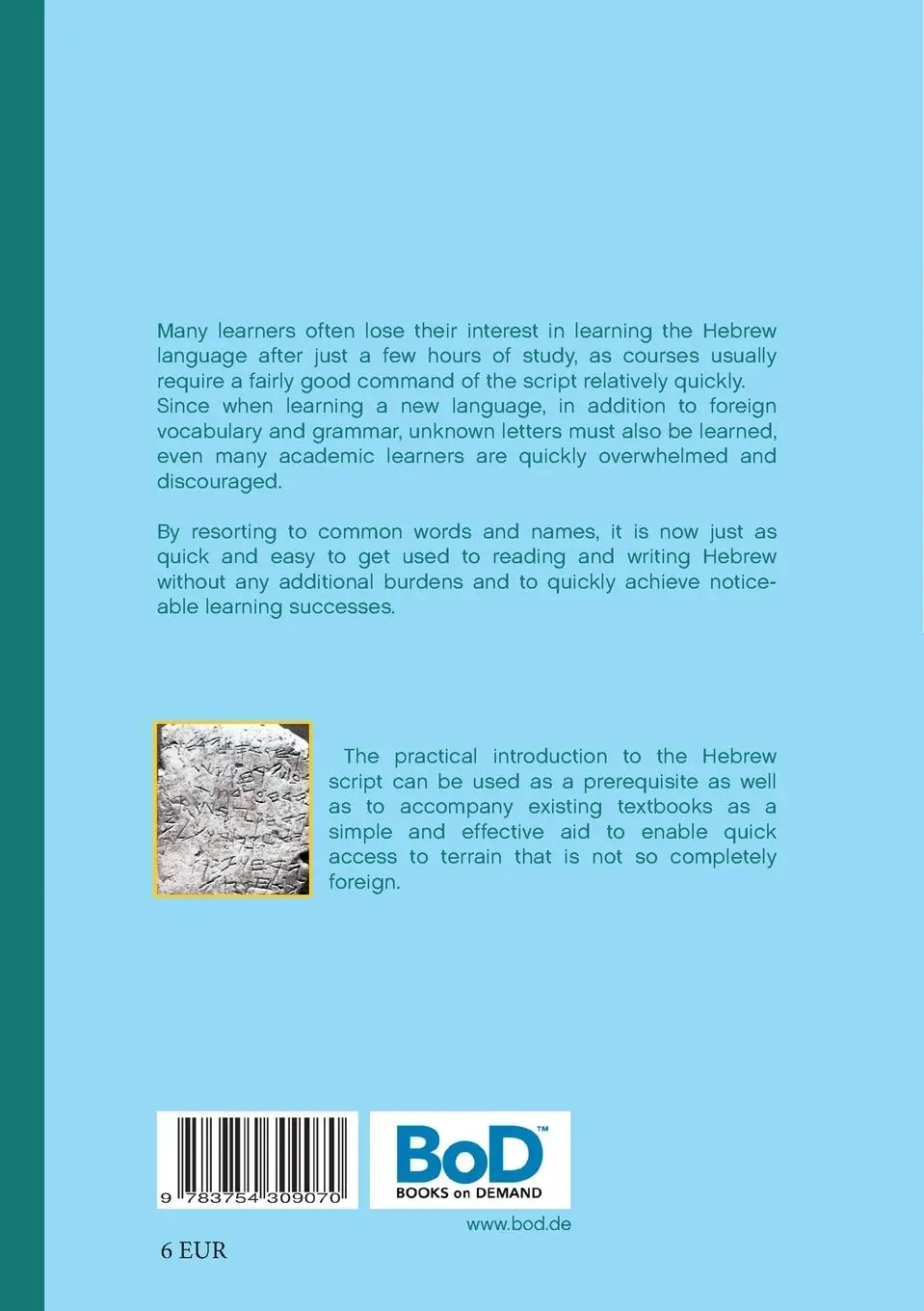 Rückseite: 9783754309070 | Practical Introduction to the Hebrew Script | Yehuda David Shenef