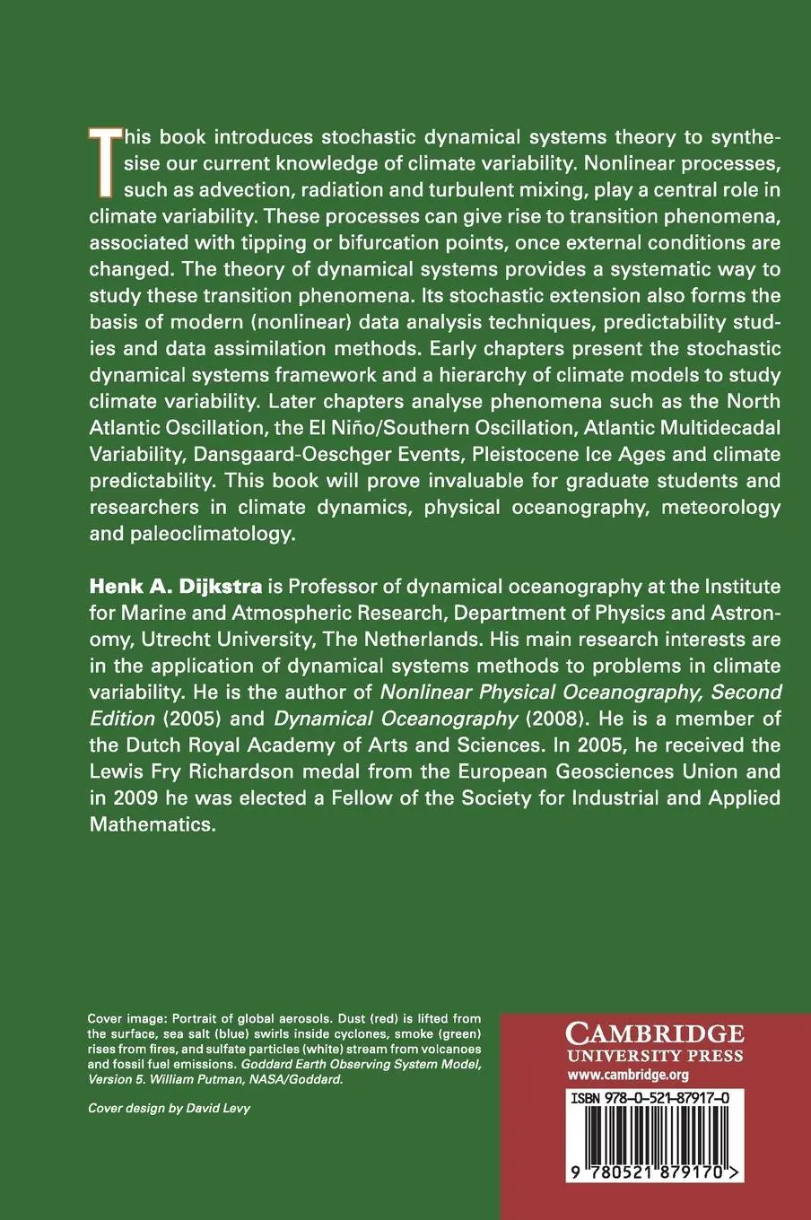 Rückseite: 9780521879170 | Nonlinear Climate Dynamics | Henk A. Dijkstra | Buch | Englisch | 2013