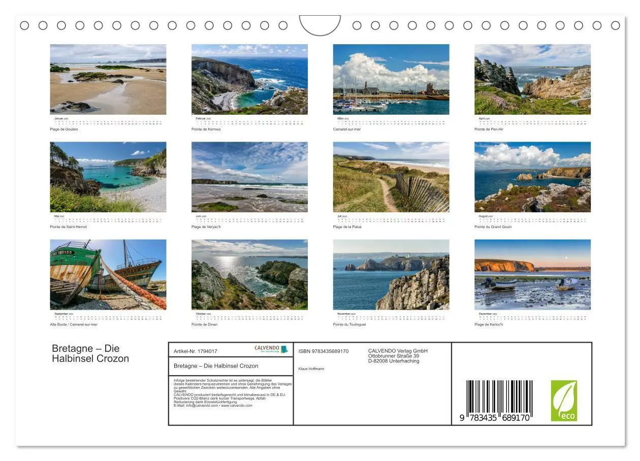 Bild: 9783435689170 | Bretagne - Die Halbinsel Crozon (Wandkalender 2025 DIN A4 quer),...