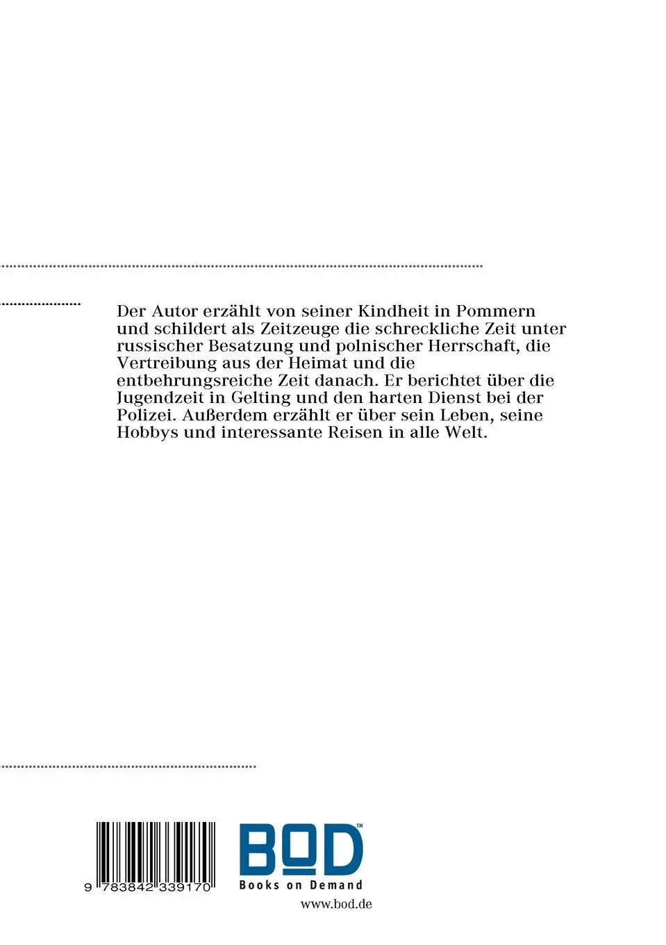 Rückseite: 9783842339170 | Spuren eines Lebens | Siegfried Leppin | Taschenbuch | 420 S. | 2010