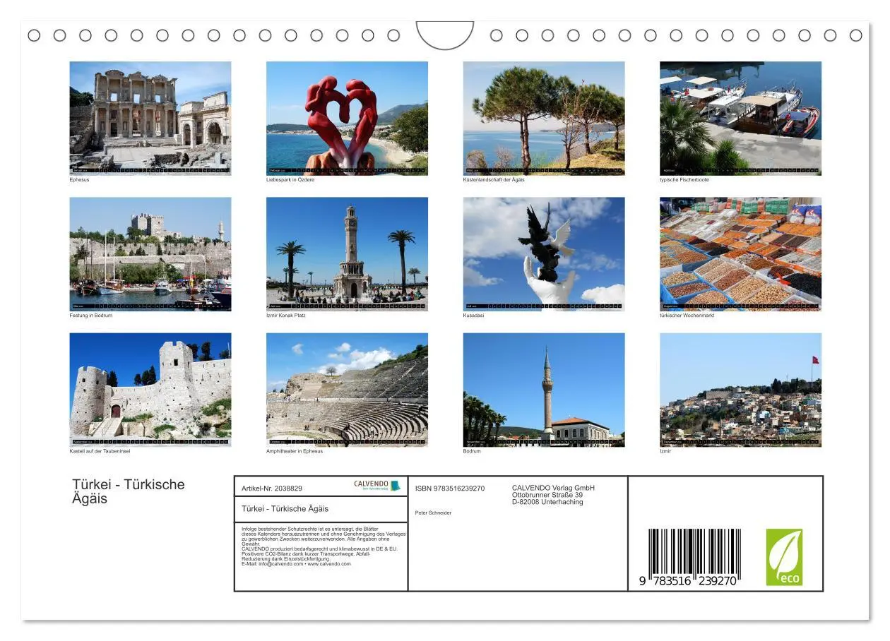 Bild: 9783516239270 | Türkei - Türkische Ägäis (Wandkalender 2026 DIN A4 quer), CALVENDO...