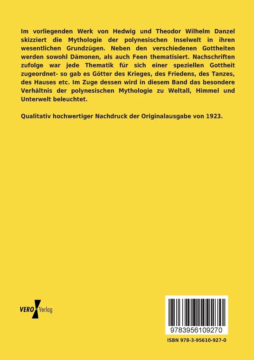 Rückseite: 9783956109270 | Sagen und Legenden der Südsee-Insulaner (Polynesien) | Danzel (u. a.)