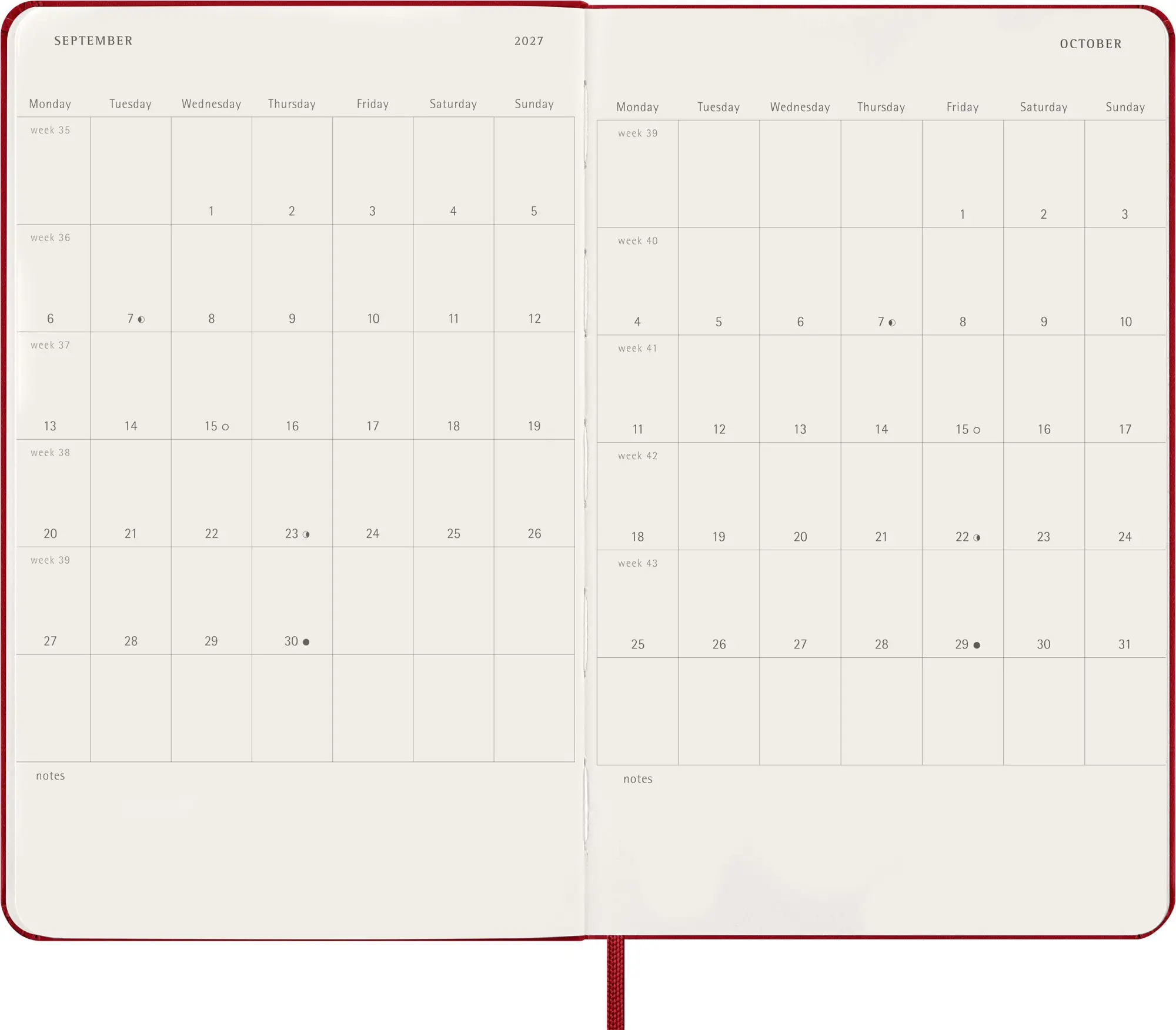 Bild: 8056999279370 | Moleskine 12 Monate Tageskalender 2027, Large/A5, 1 Tag = 1 Seite,...