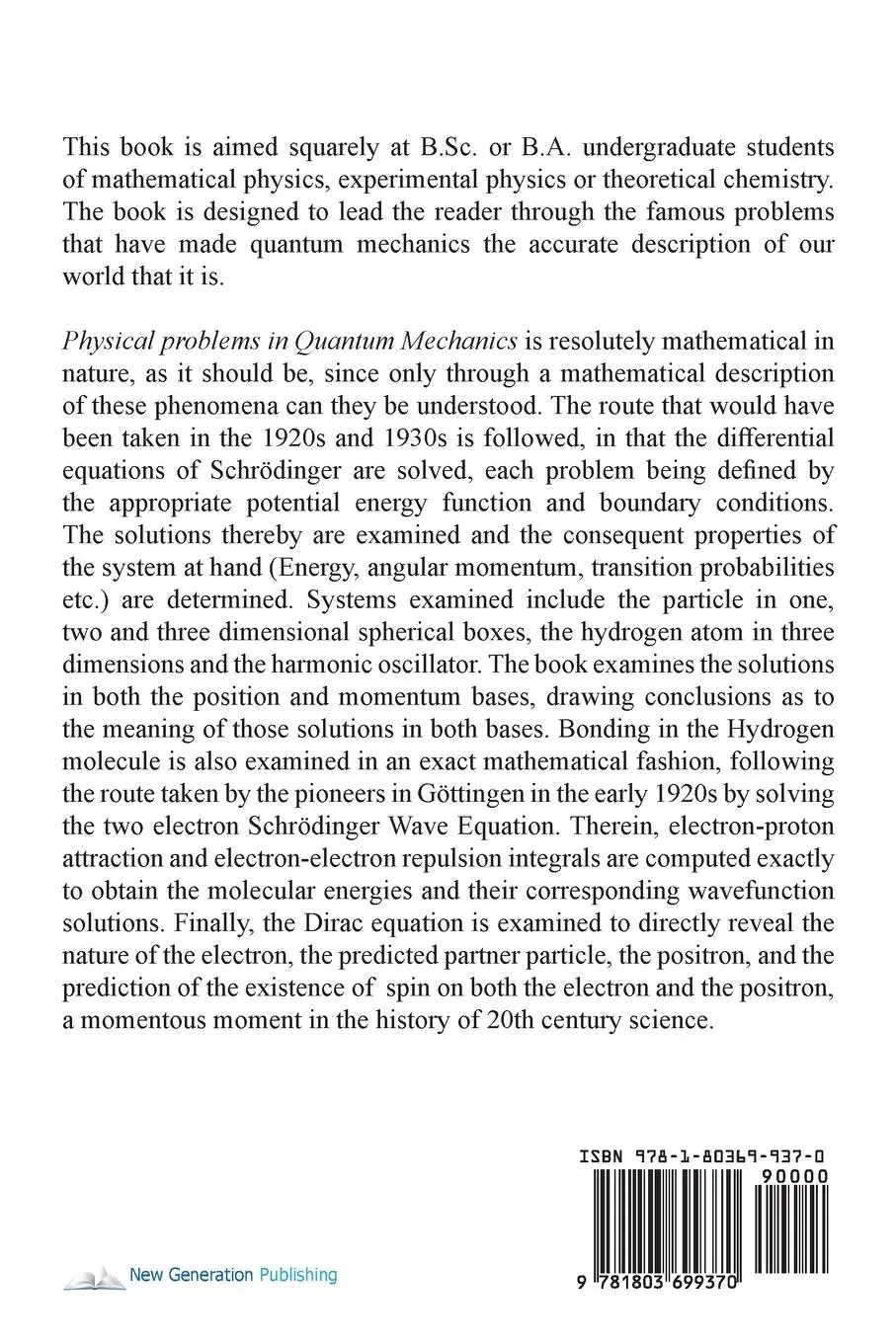 Rückseite: 9781803699370 | Physical Problems in Quantum Mechanics | Paul Conlon | Taschenbuch