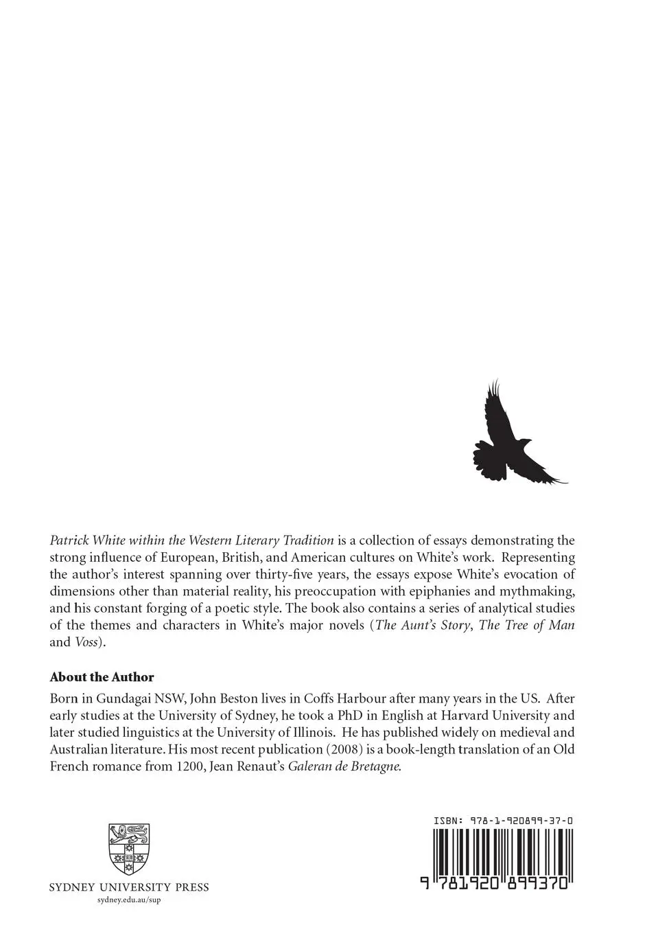 Rückseite: 9781920899370 | Patrick White Within the Western Literary Tradition | John Beston