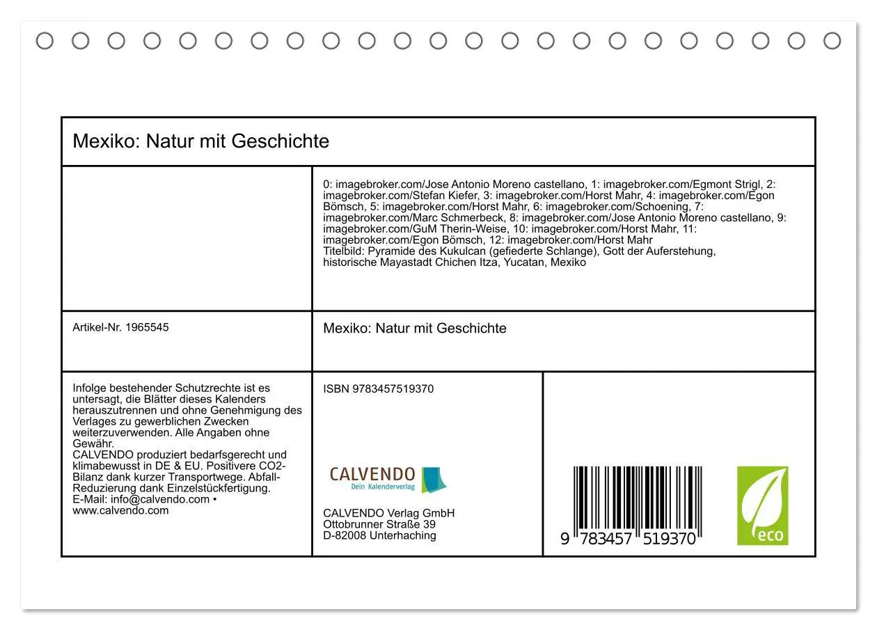 Bild: 9783457519370 | Mexiko: Natur mit Geschichte (Tischkalender 2026 DIN A5 quer),...