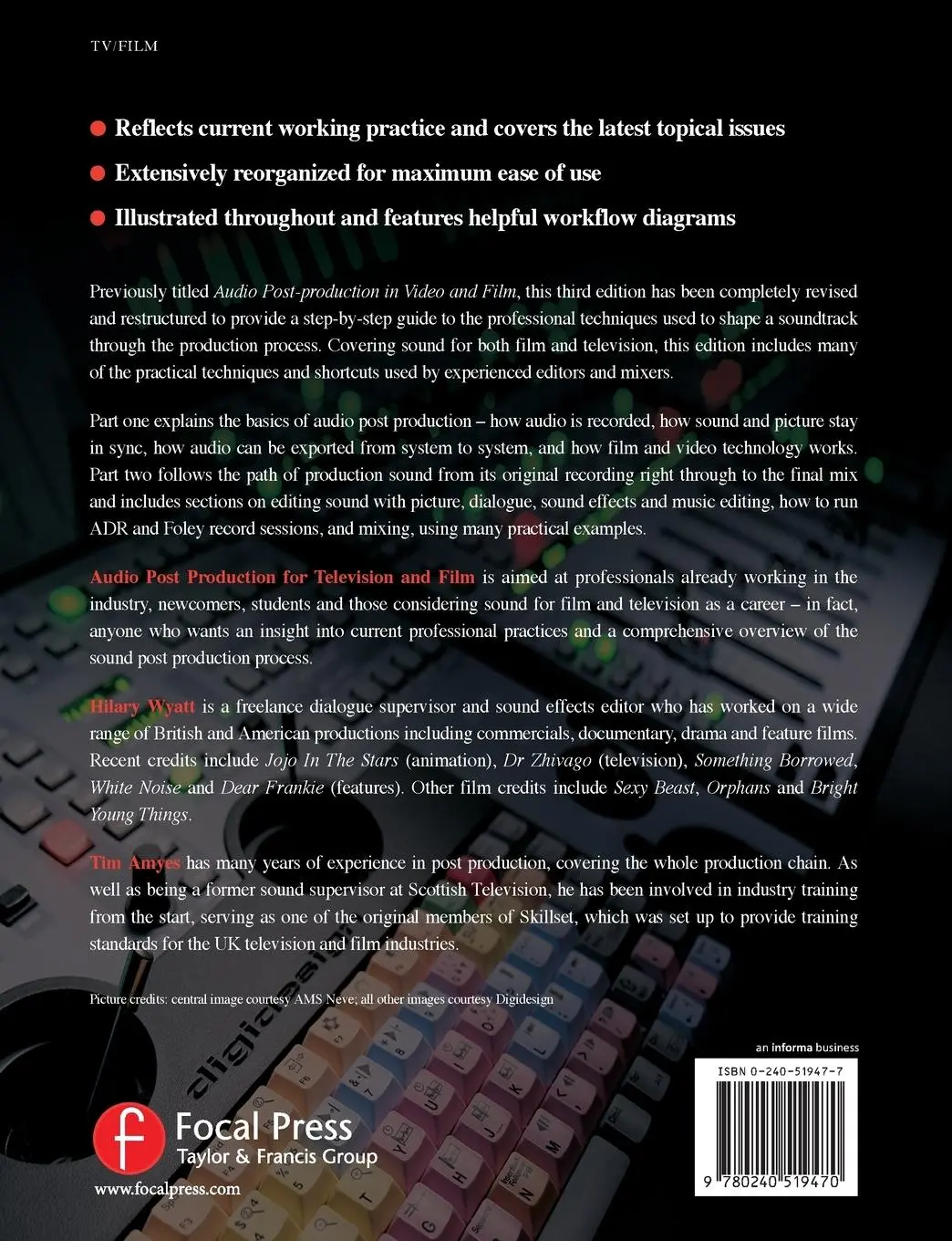 Rückseite: 9780240519470 | Audio Post Production for Television and Film | Hilary Wyatt | Buch