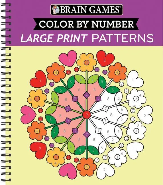 Cover: 9781645589570 | Brain Games - Color by Number - Large Print: Patterns (Stress Free...