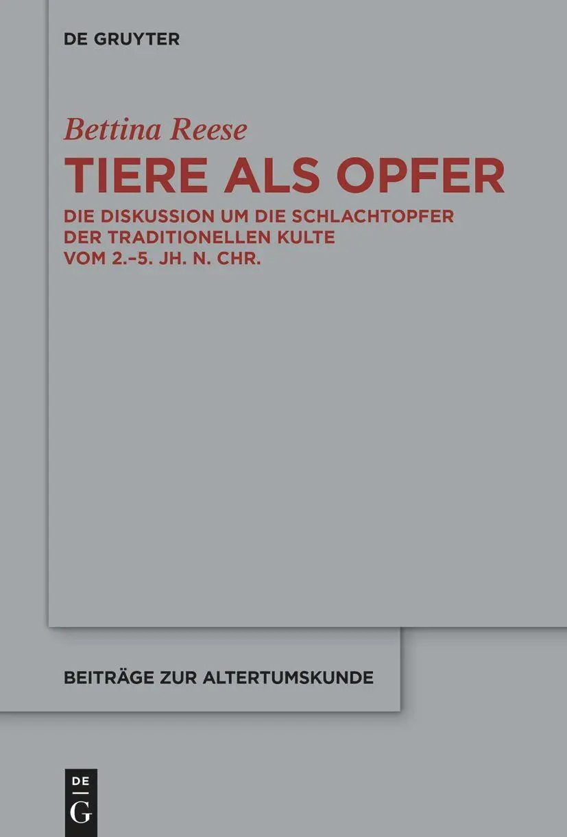 Cover: 9783119149570 | Tiere als Opfer | Bettina Reese | Buch | XIII | Deutsch | 2025