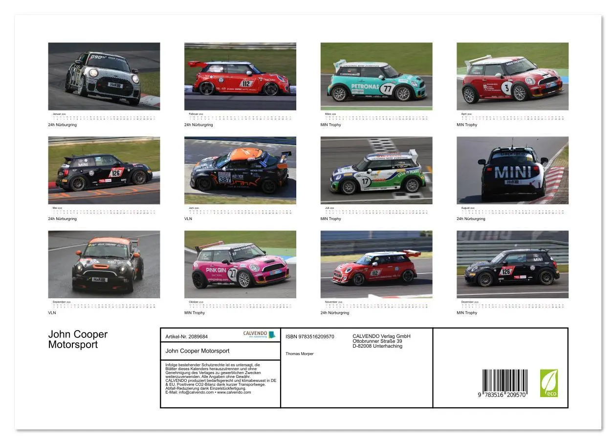 Bild: 9783516209570 | John Cooper Motorsport (hochwertiger Premium Wandkalender 2026 DIN...