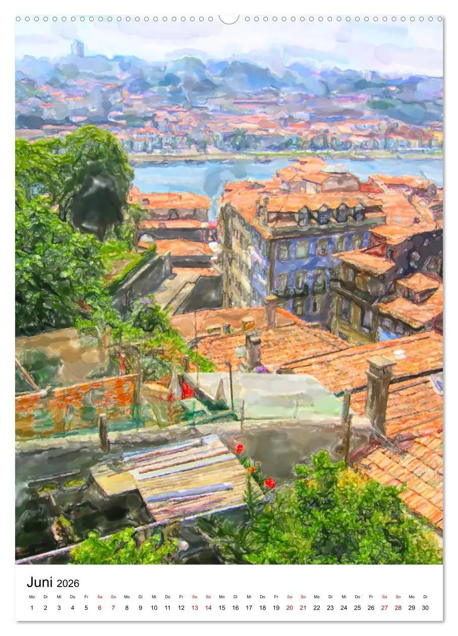 Bild: 9783516379570 | Porto - Stadtansichten in Aquarell (Wandkalender 2026 DIN A2 hoch),...