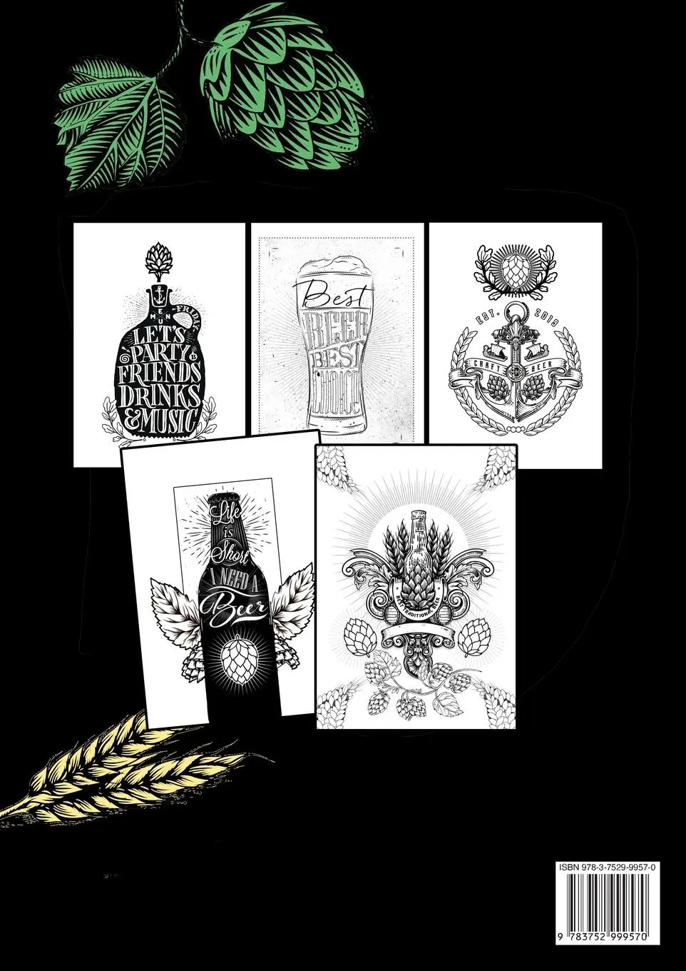Rückseite: 9783752999570 | Beer Coloring Book for Adults | Monsoon Publishing | Taschenbuch