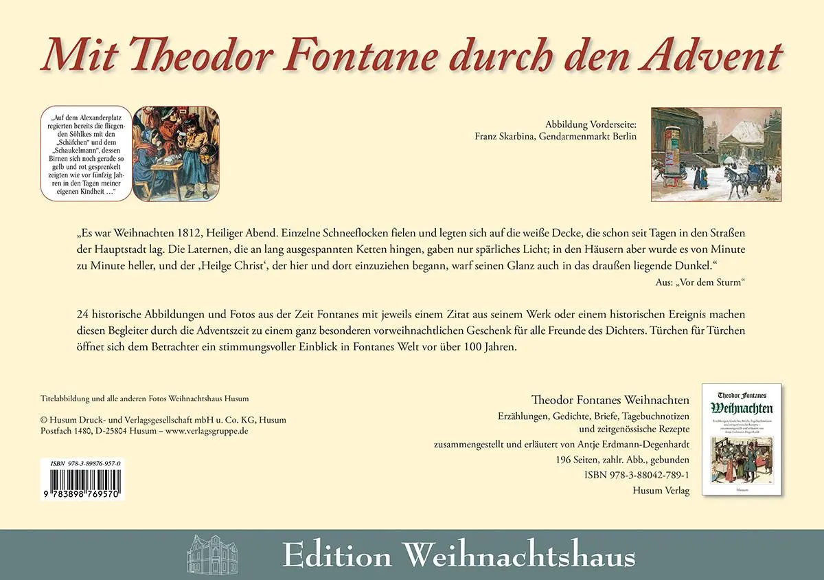 Rückseite: 9783898769570 | Mit Theodor Fontane durch den Advent | Kalender | 2 S. | Deutsch