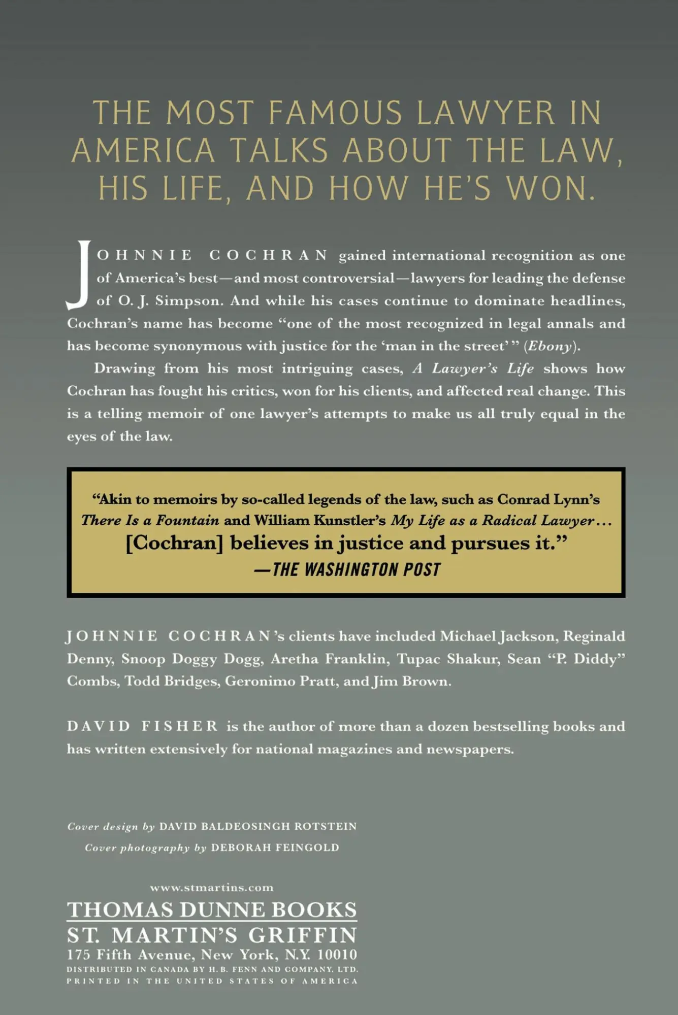 Rückseite: 9780312319670 | A Lawyer's Life | Johnnie L. Cochran | Taschenbuch | Englisch | 2003