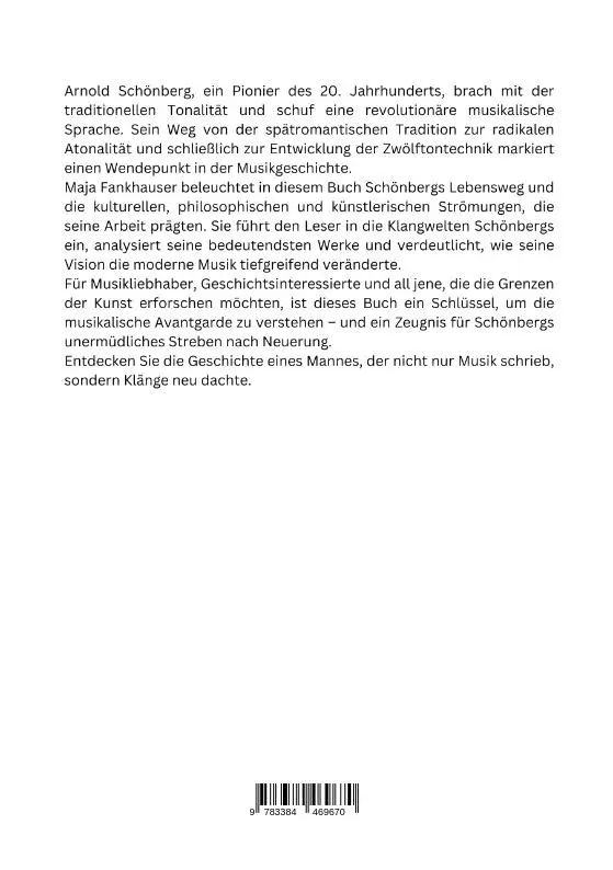 Rückseite: 9783384469670 | Arnold Schönberg: Die Revolution der Klänge | Maja Fankhauser | Buch