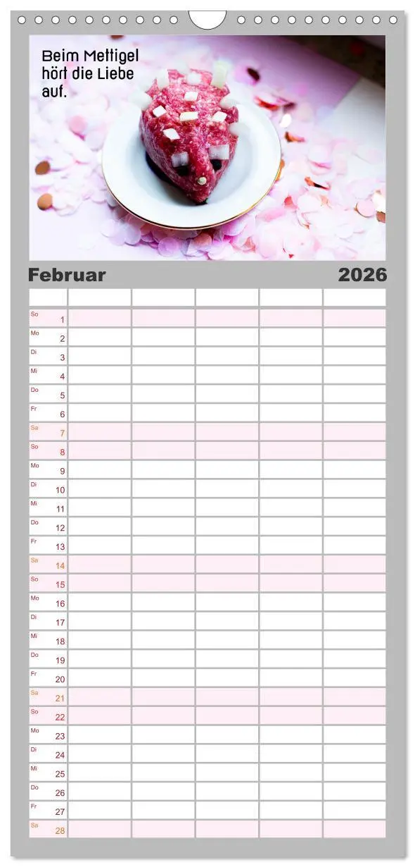 Bild: 9783516509670 | Familienplaner 2026 - Mettkalender - Mettigel Edition mit 5 Spalten...
