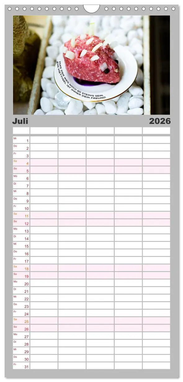 Bild: 9783516509670 | Familienplaner 2026 - Mettkalender - Mettigel Edition mit 5 Spalten...