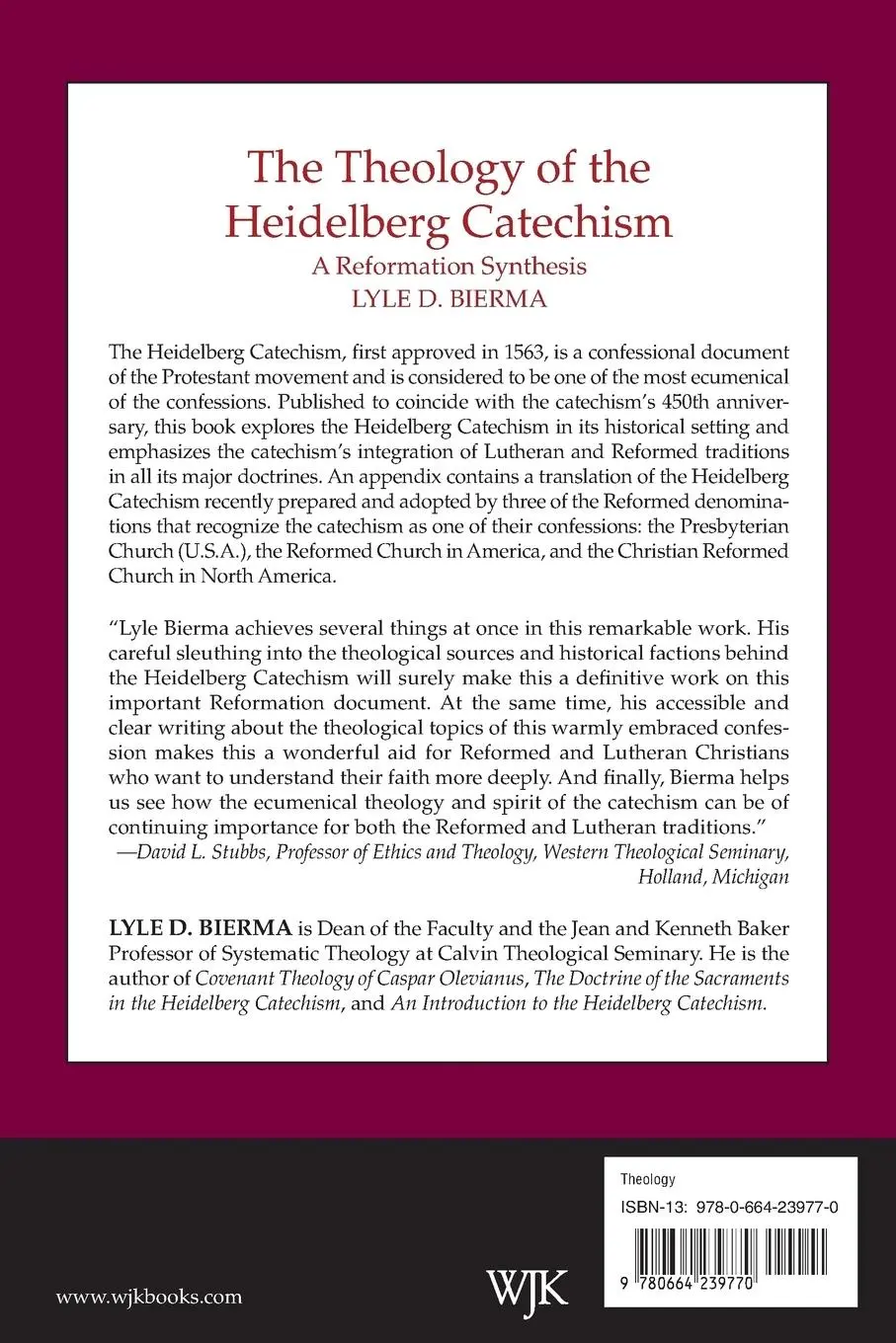 Rückseite: 9780664239770 | The Theology of the Heidelberg Catechism | A Reformation Synthesis