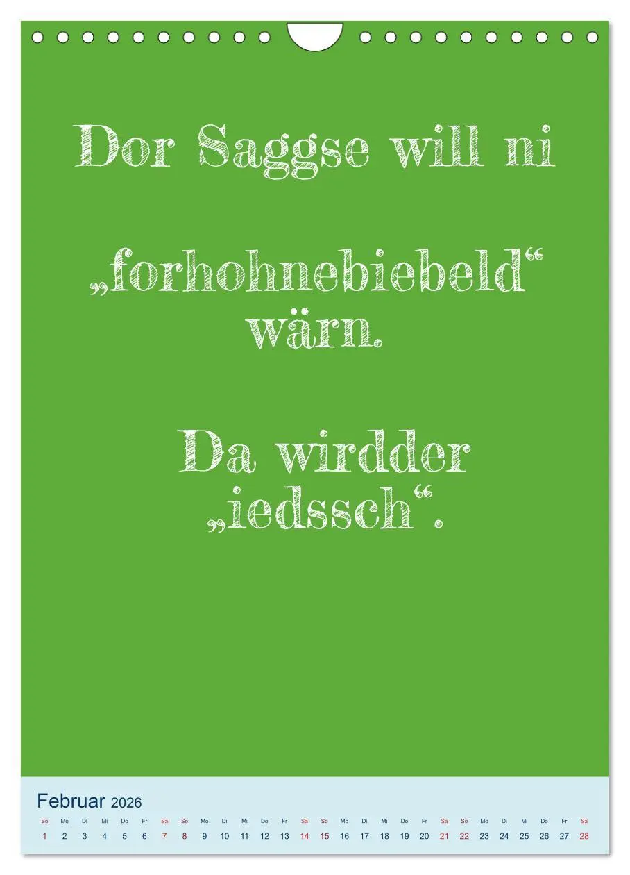 Bild: 9783516359770 | Humorvoller Mundartkalender Sachsen (Wandkalender 2026 DIN A4...