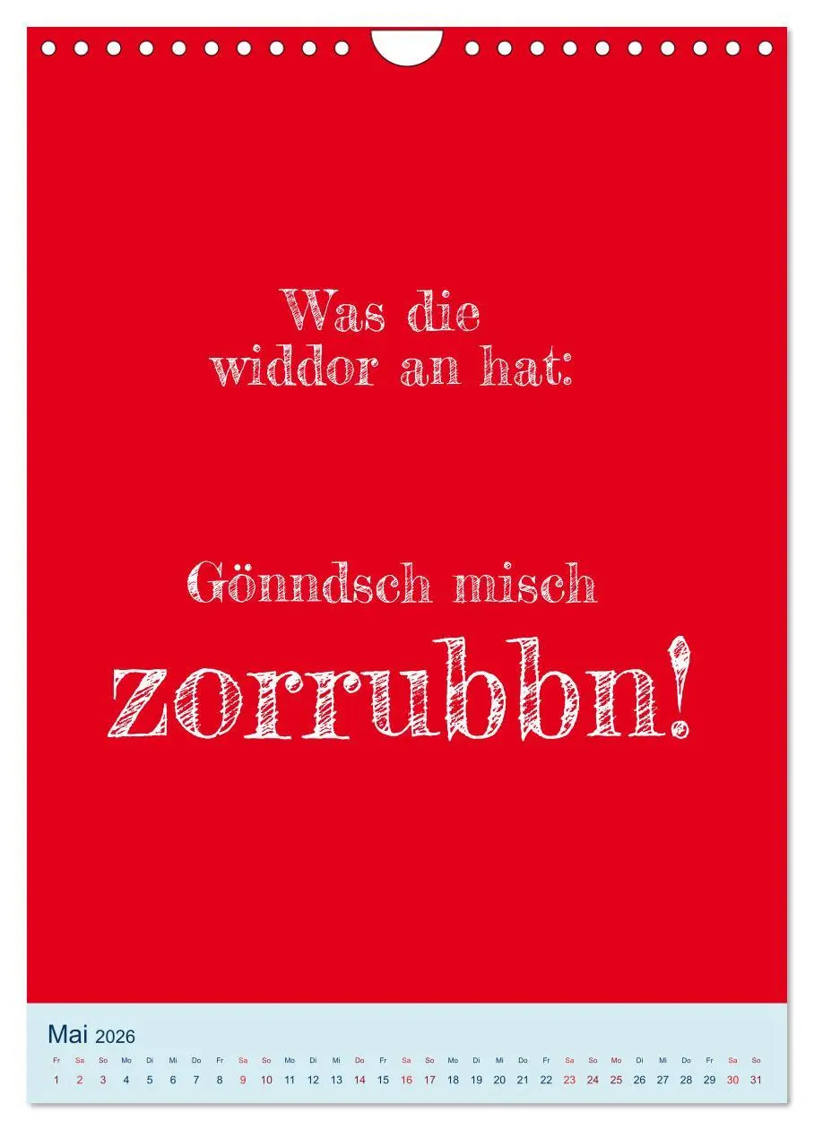 Bild: 9783516359770 | Humorvoller Mundartkalender Sachsen (Wandkalender 2026 DIN A4...
