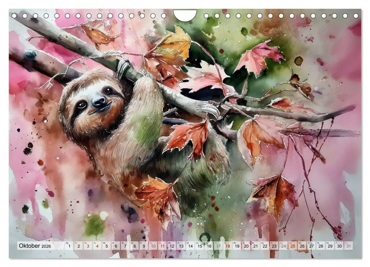 Bild: 9783516739770 | Faultiere, ein Leben in Zeitlupe (Wandkalender 2026 DIN A4 quer),...
