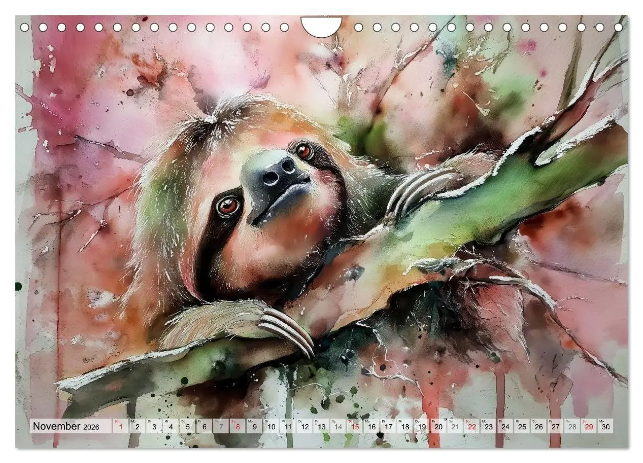 Bild: 9783516739770 | Faultiere, ein Leben in Zeitlupe (Wandkalender 2026 DIN A4 quer),...