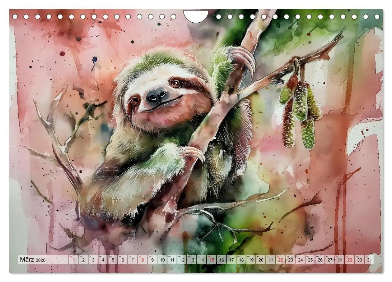 Bild: 9783516739770 | Faultiere, ein Leben in Zeitlupe (Wandkalender 2026 DIN A4 quer),...