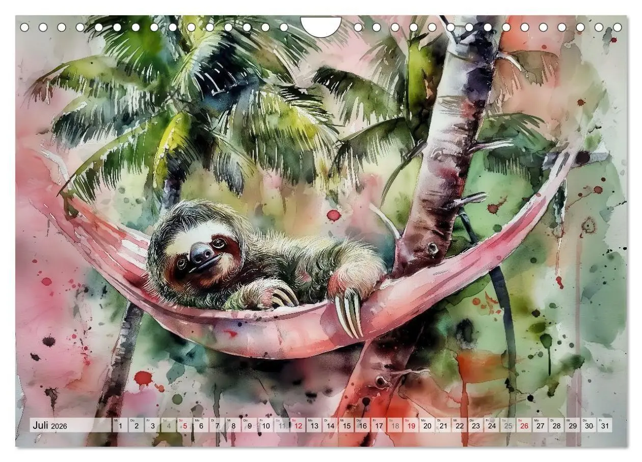 Bild: 9783516739770 | Faultiere, ein Leben in Zeitlupe (Wandkalender 2026 DIN A4 quer),...