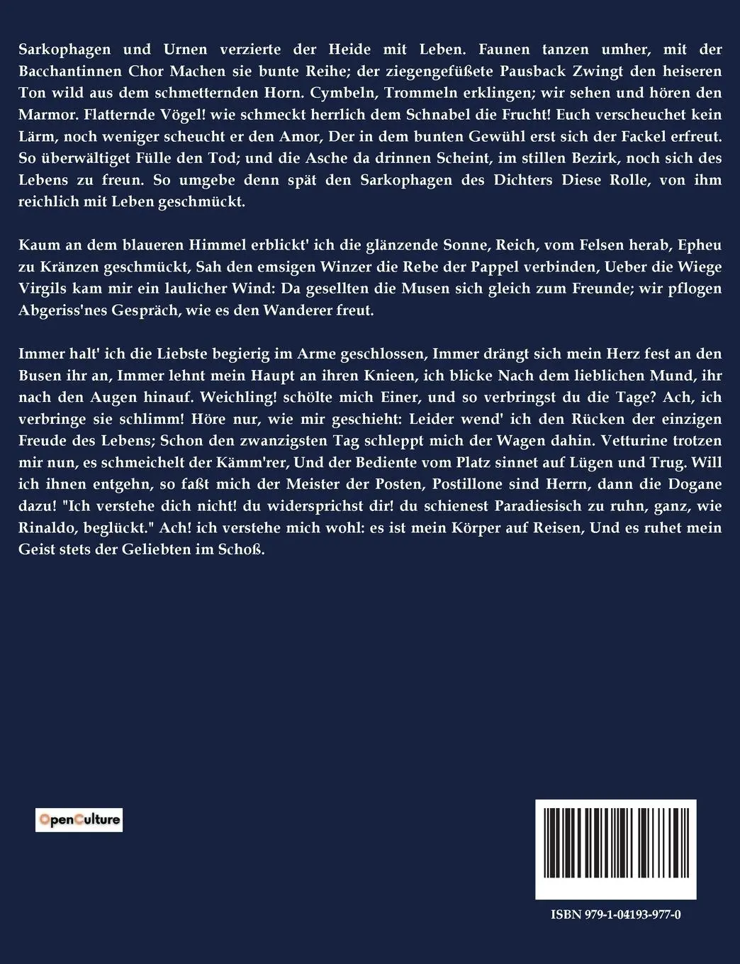 Rückseite: 9791041939770 | Venetianische Epigramme | Johann Wolfgang Goethe | Taschenbuch | 34 S.