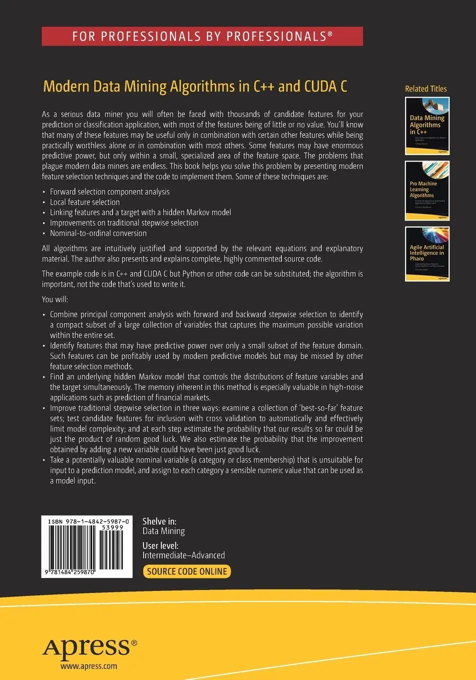 Rückseite: 9781484259870 | Modern Data Mining Algorithms in C++ and CUDA C | Timothy Masters | ix