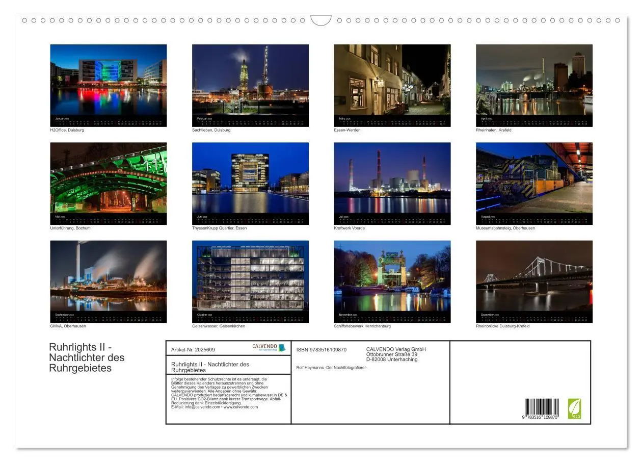 Bild: 9783516109870 | Ruhrlights II - Nachtlichter des Ruhrgebietes (Wandkalender 2026...