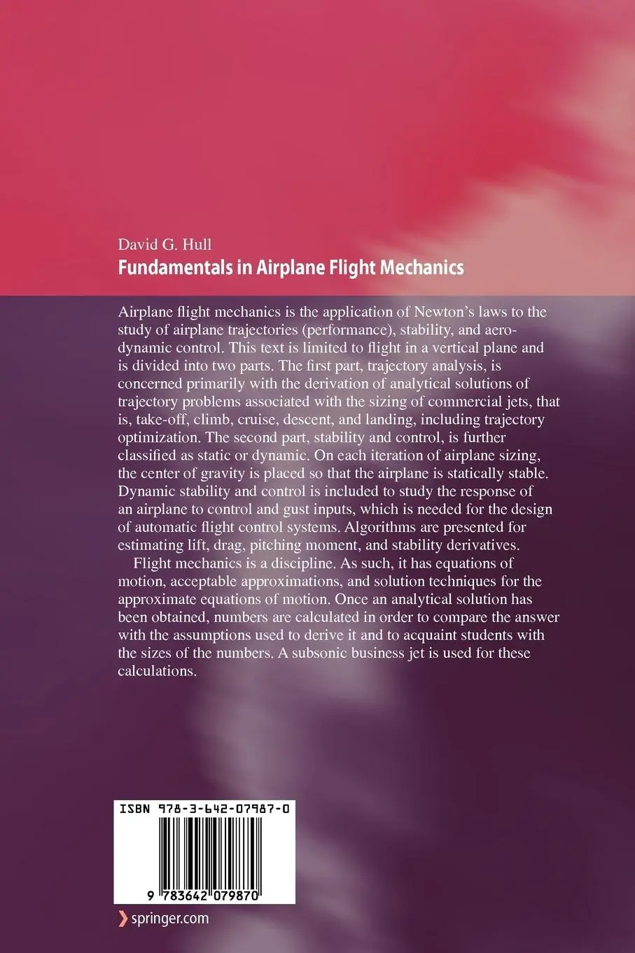 Rückseite: 9783642079870 | Fundamentals of Airplane Flight Mechanics | David G. Hull | Buch