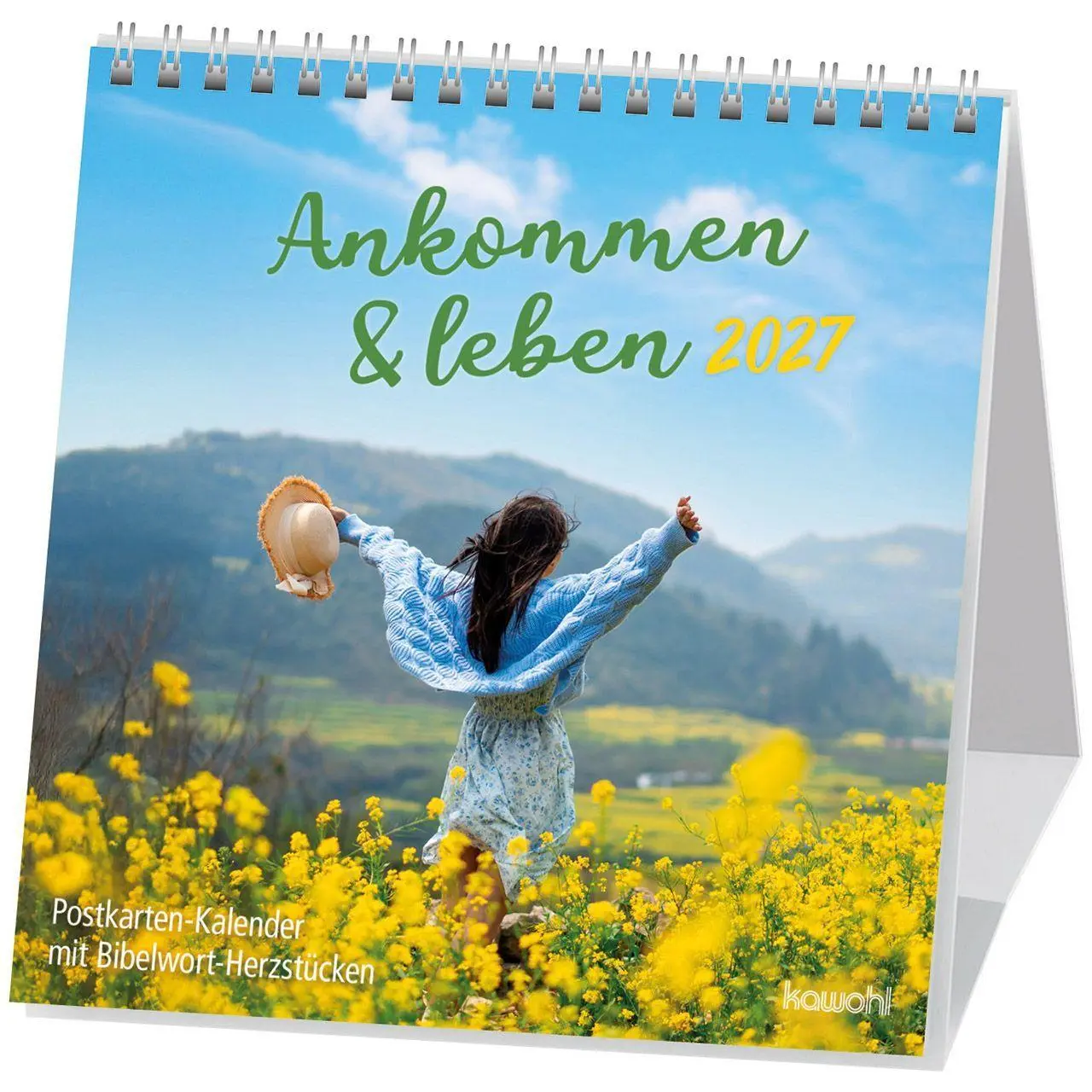 Cover: 9783754879870 | Ankommen &amp; leben 2027 | Postkarten-Kalender mit Bibelwort-Herzstücken