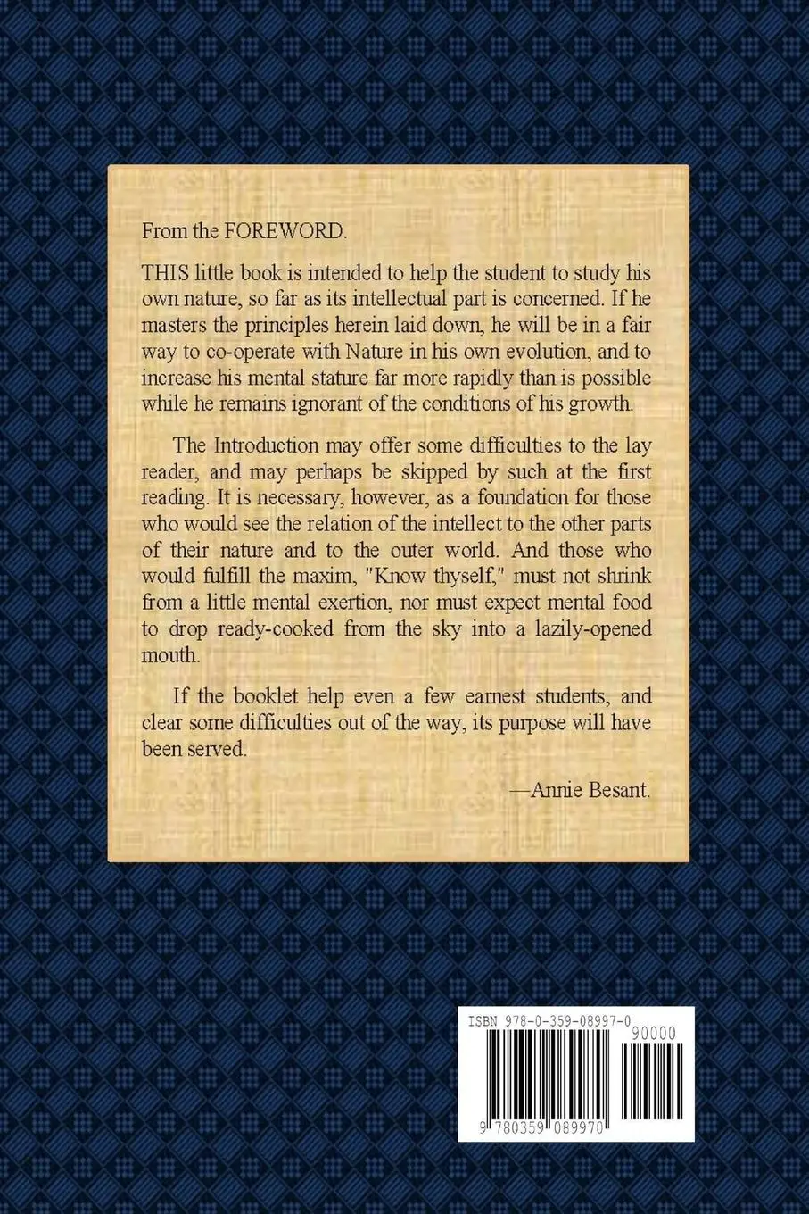 Rückseite: 9780359089970 | Thought Power - Its Control and Culture | Annie Besant | Taschenbuch