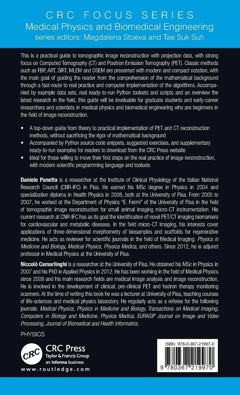 Rückseite: 9780367219970 | 3D Image Reconstruction for CT and PET | A Practical Guide with Python