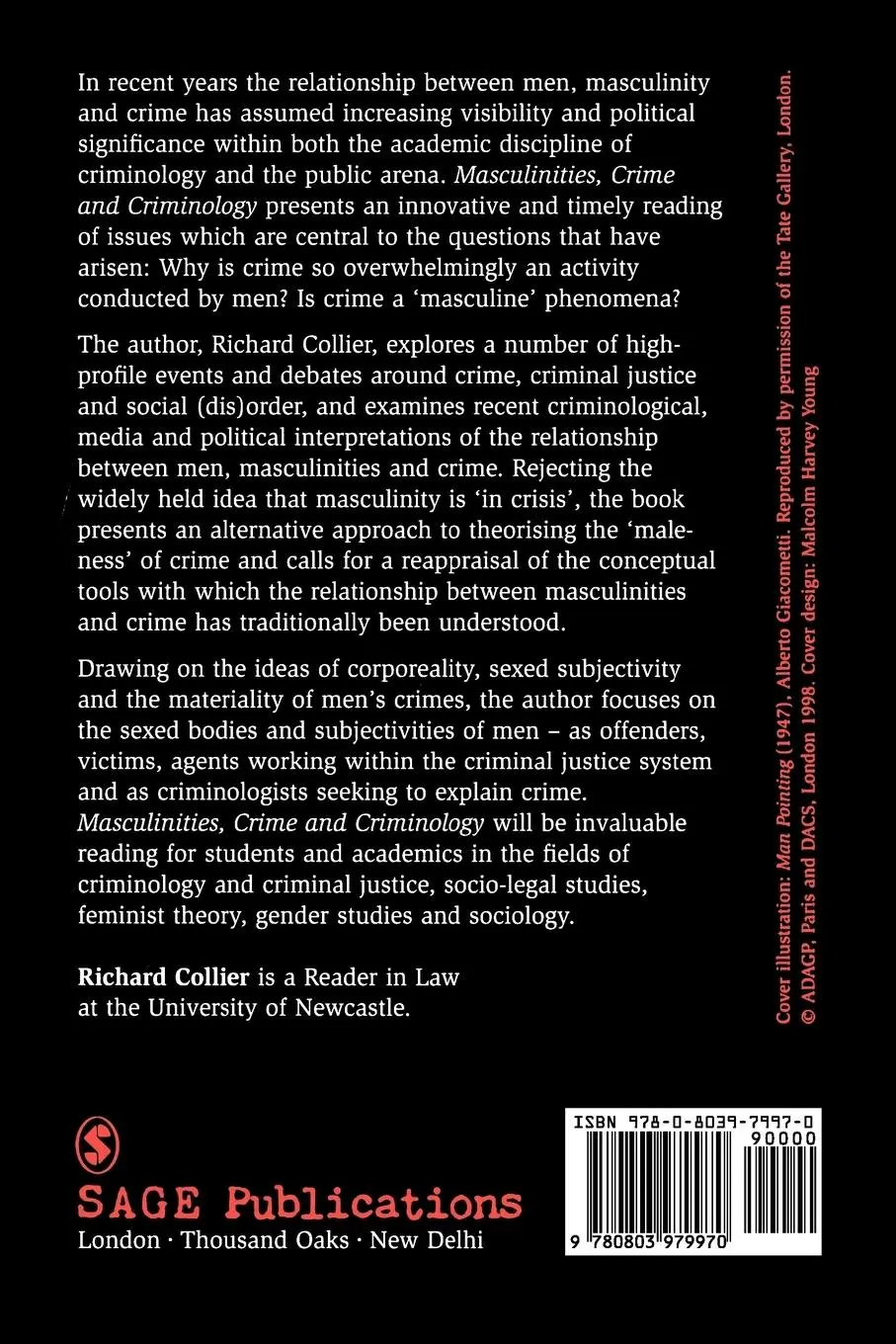 Rückseite: 9780803979970 | Masculinities, Crime and Criminology | Richard Collier | Taschenbuch