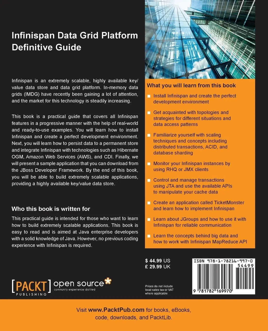 Rückseite: 9781782169970 | Infinispan Data Grid Platform Definitive Guide | Santos | Taschenbuch