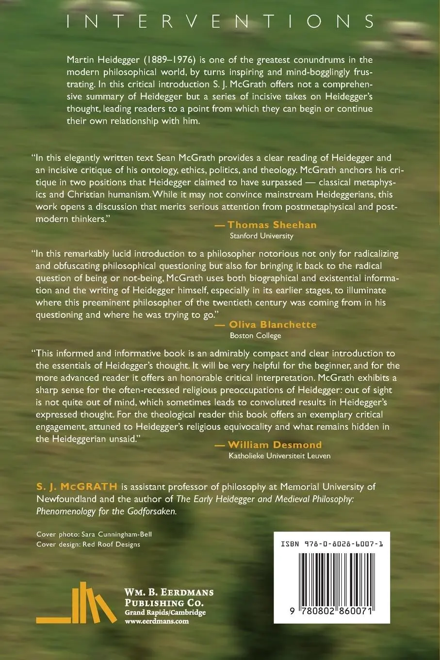 Rückseite: 9780802860071 | Heidegger | A (Very) Critical Introduction | S J McGrath | Taschenbuch